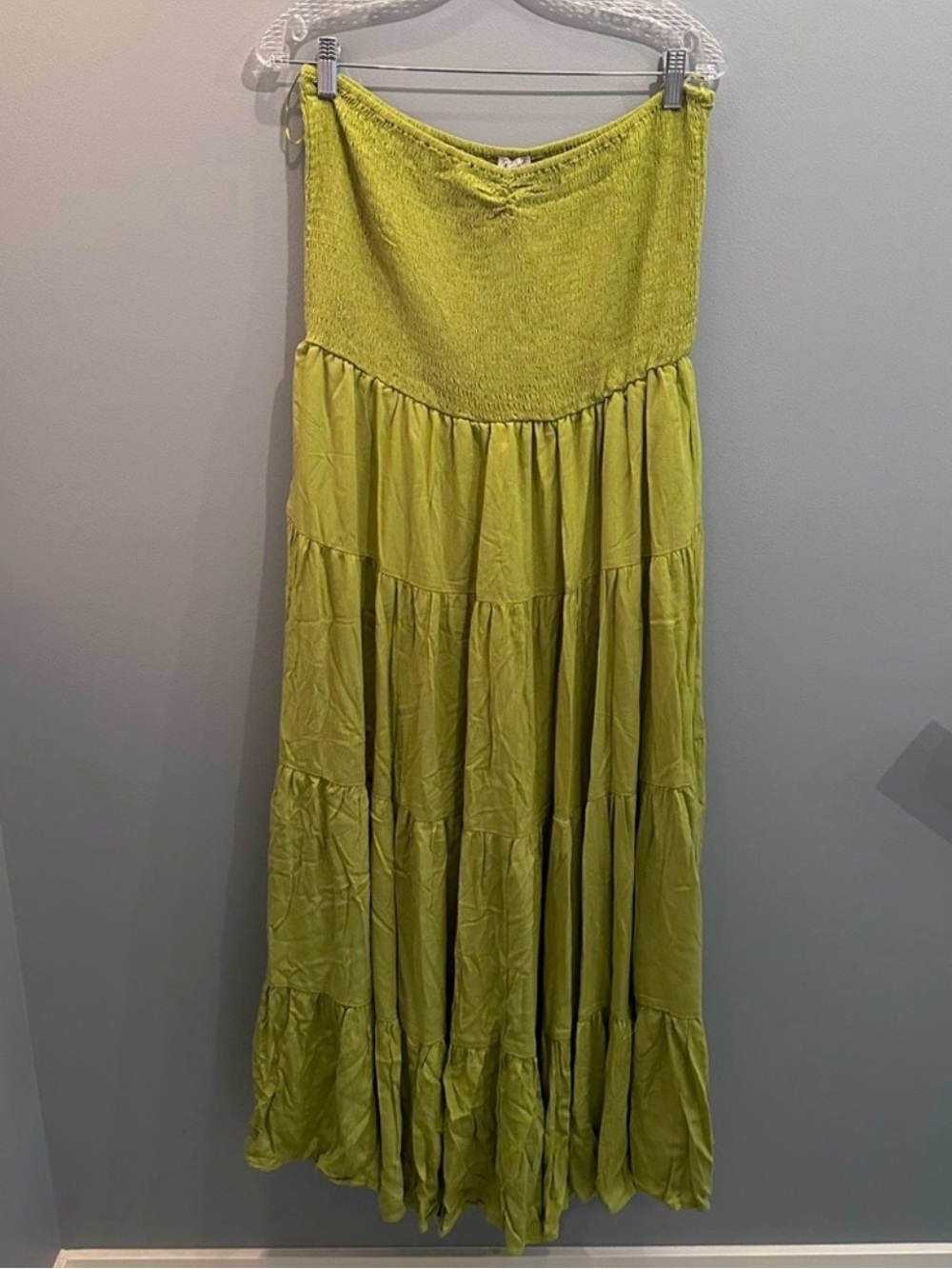 Kismet Green Tiered Maxi Skirt